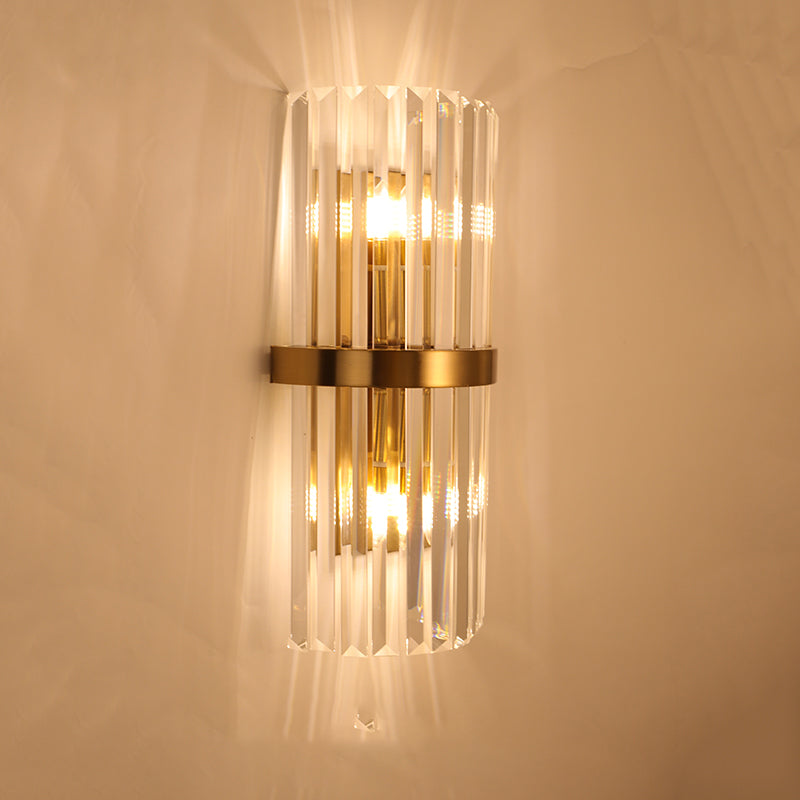 Simplicidad Luz de luz Spline con lámpara de pared posmoderna de sombra de cristal transparente