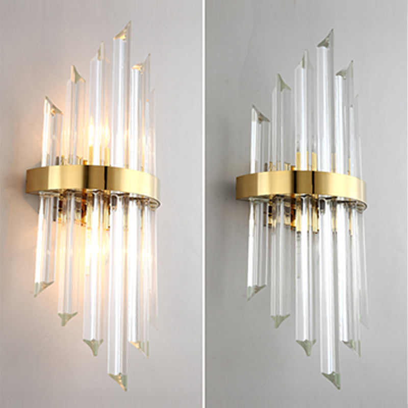 Simplicidad Luz de luz Spline con lámpara de pared posmoderna de sombra de cristal transparente