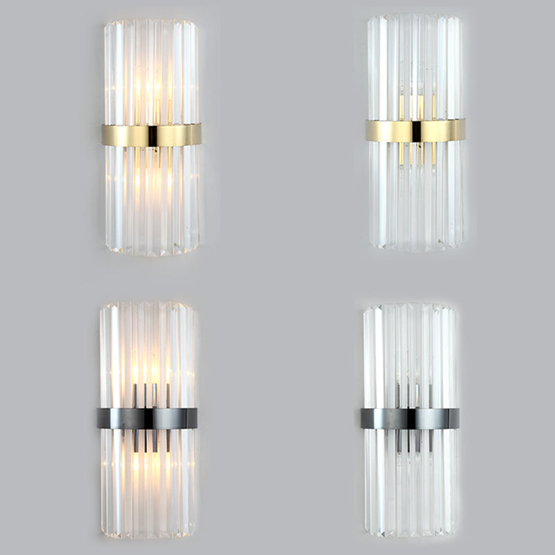 Simplicidad Luz de luz Spline con lámpara de pared posmoderna de sombra de cristal transparente