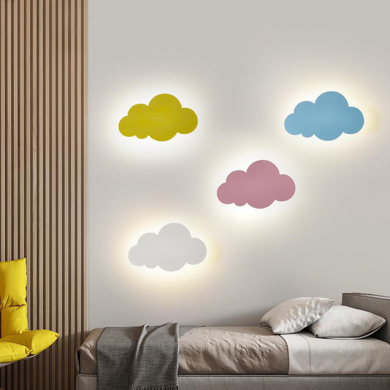 Cartoon semplicità nuvola a parete leggera Montaggio a parete metallico Lampada per camera da letto