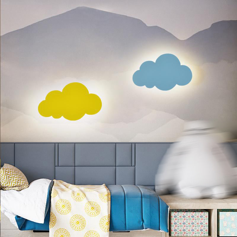 Cartoon semplicità nuvola a parete leggera Montaggio a parete metallico Lampada per camera da letto