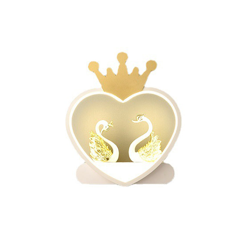 Nordic Style Heart Wall Mount Lighting Acrylic Wall Mounted Light Fixture for Bedroom