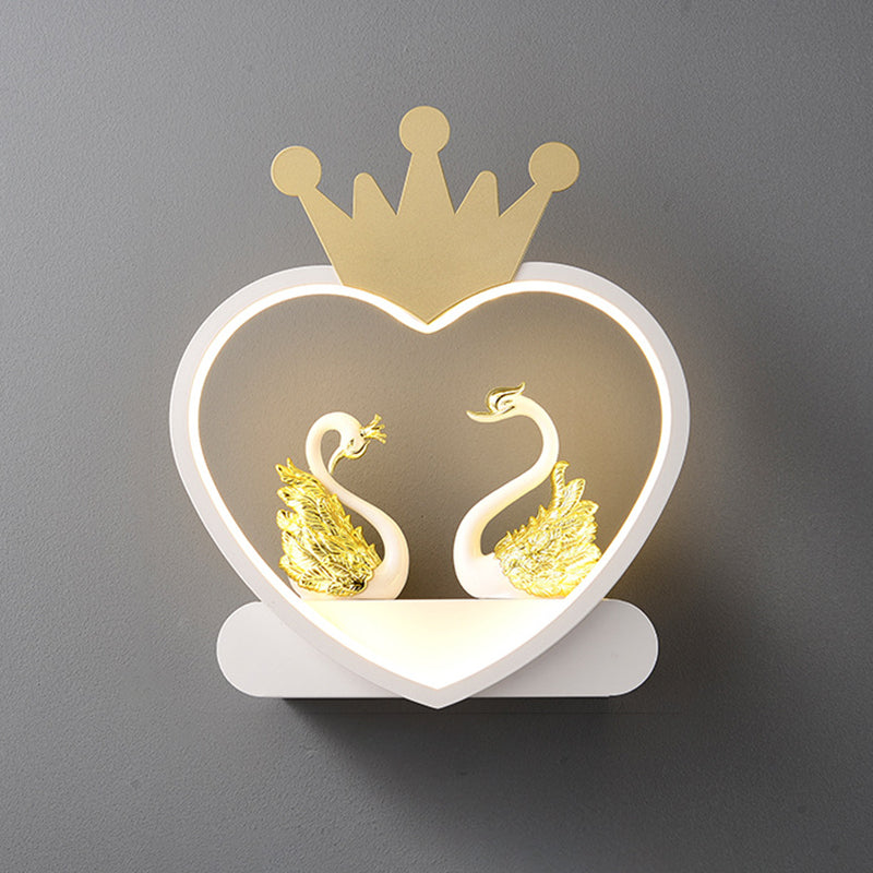 Nordic Style Heart Wall Mount Lighting Acrylic Wall Mounted Light Fixture for Bedroom