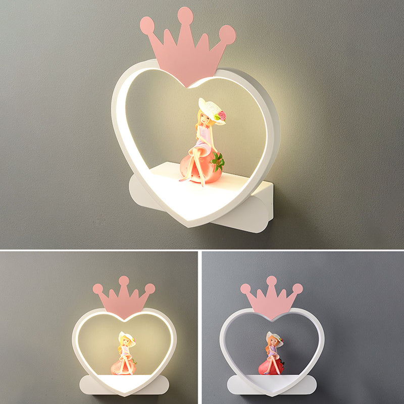 Nordic Style Heart Wall Mount Lighting Acrylic Wall Mounted Light Fixture for Bedroom