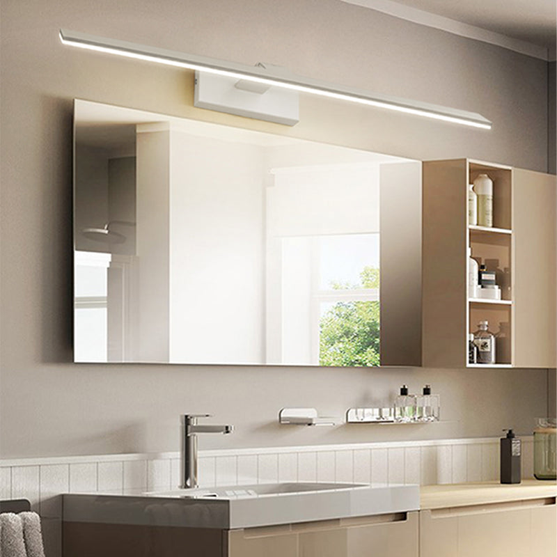 Luci di vanità montate a parete minimalista con braccio regolabile sopra lo specchio per il bagno