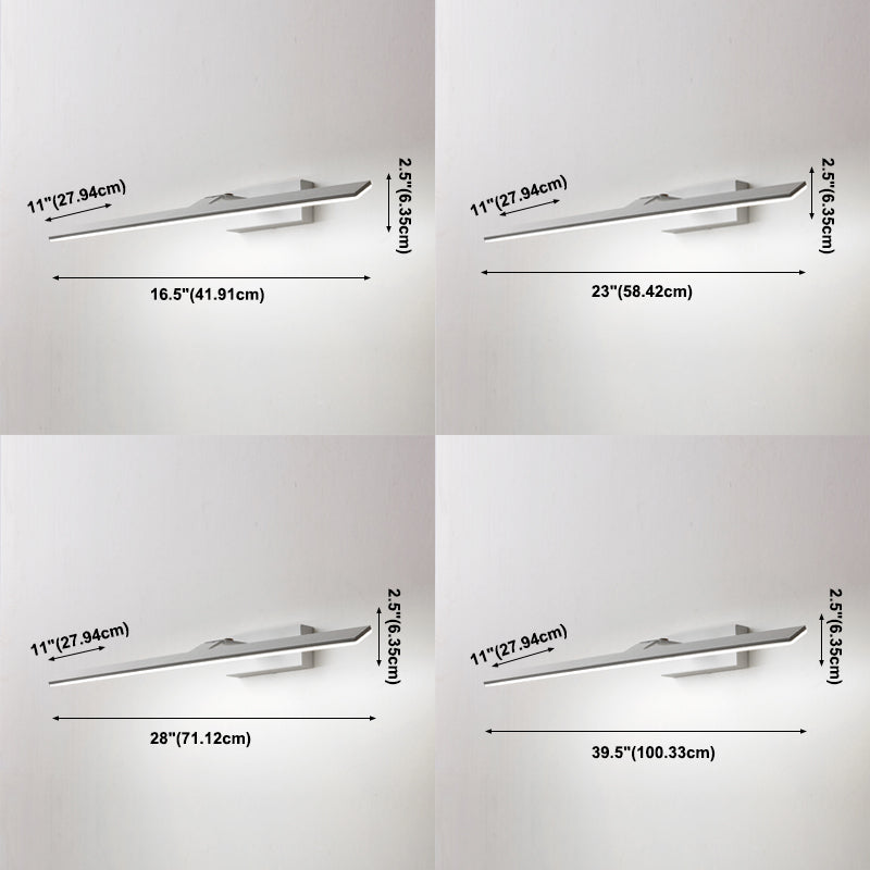 Luci di vanità montate a parete minimalista con braccio regolabile sopra lo specchio per il bagno