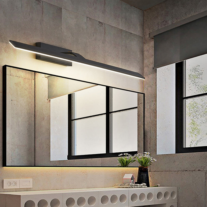 Luci di vanità montate a parete minimalista con braccio regolabile sopra lo specchio per il bagno