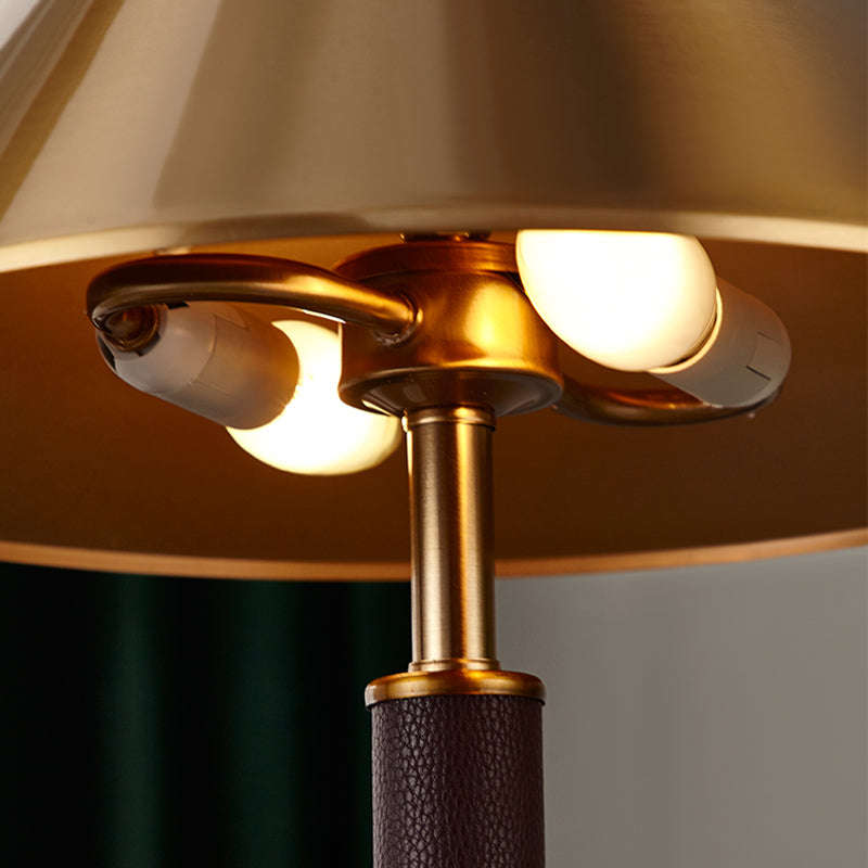Cone Shaped Night Table Lamp Minimalist Style Metal Bedroom Table Light in Black