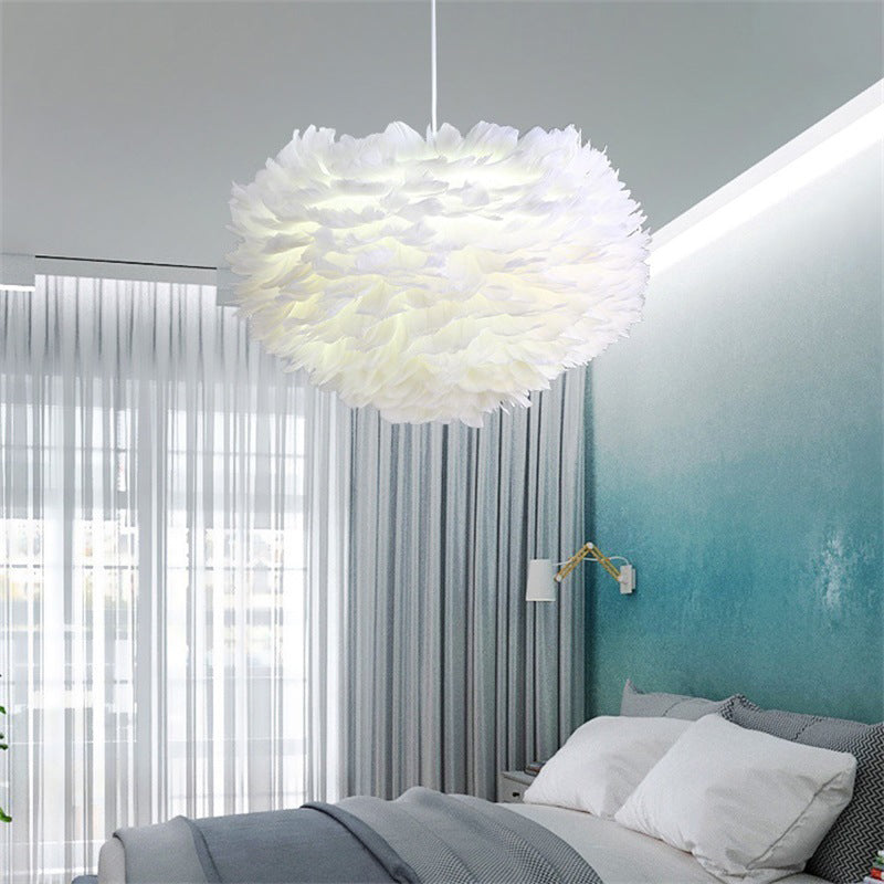 Lámpara de lámpara esférica lámpara moderna simplicidad de plumas de tono colgante para restaurante para restaurante