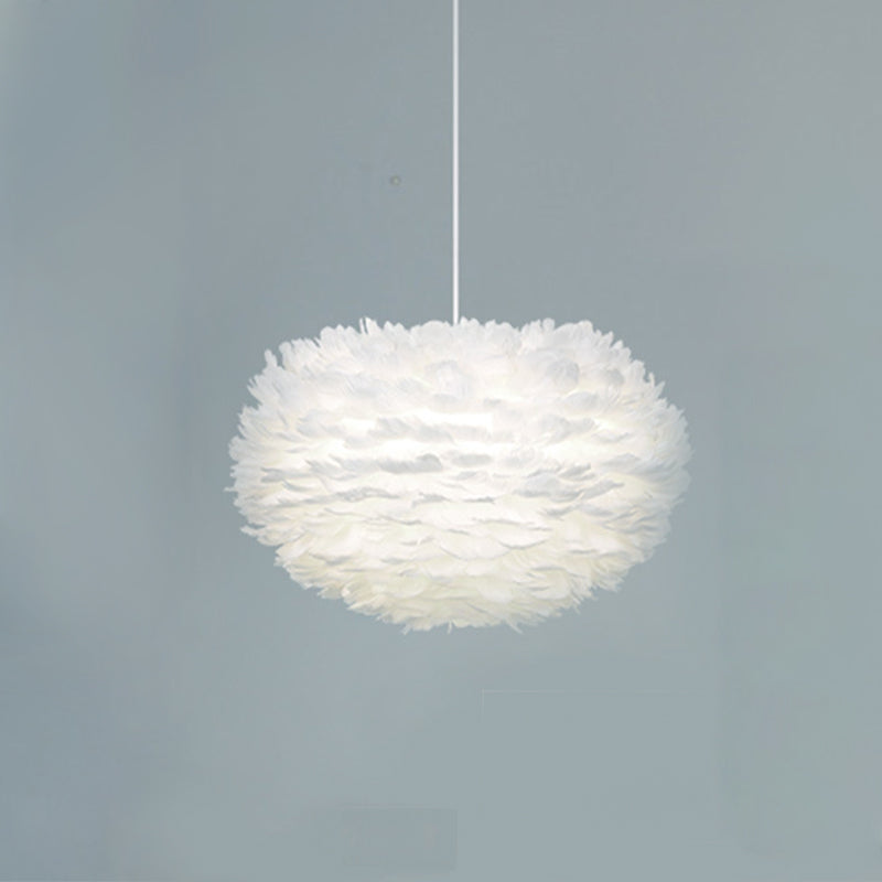 Lámpara de lámpara esférica lámpara moderna simplicidad de plumas de tono colgante para restaurante para restaurante