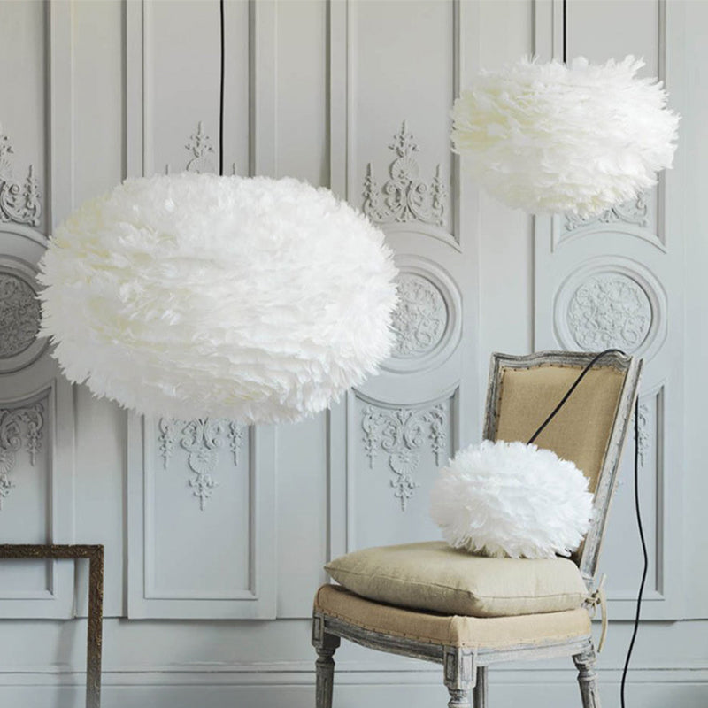 Lámpara de lámpara esférica lámpara moderna simplicidad de plumas de tono colgante para restaurante para restaurante