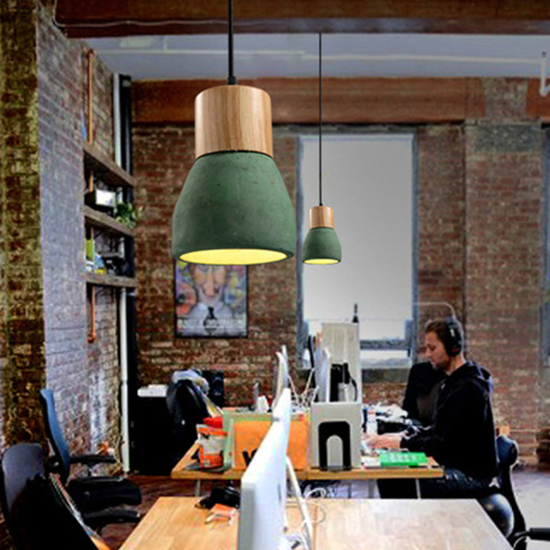 Modern Simple Style Cement One Head Pendant Lamp for Living Room Bedroom