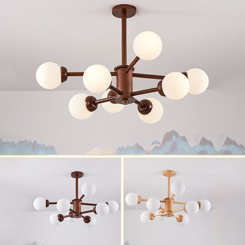 Hölzerne Kronleuchterdecke hängende Leuchte mit einstellbarem Federdraht