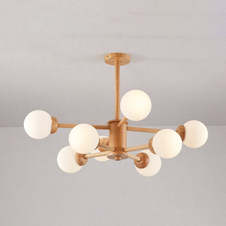 Hölzerne Kronleuchterdecke hängende Leuchte mit einstellbarem Federdraht