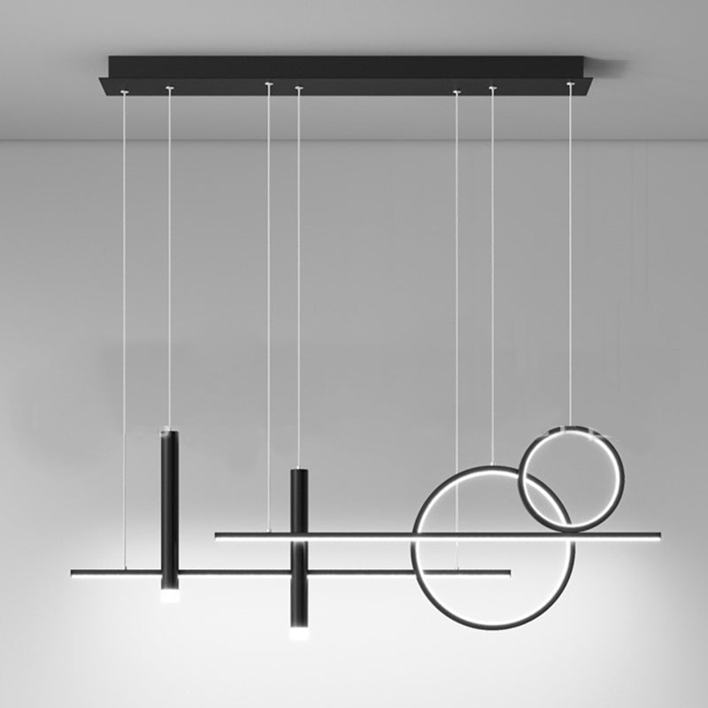 Metal Island Lighting with Silicone Shade Contemporary Ceiling Pendant Light