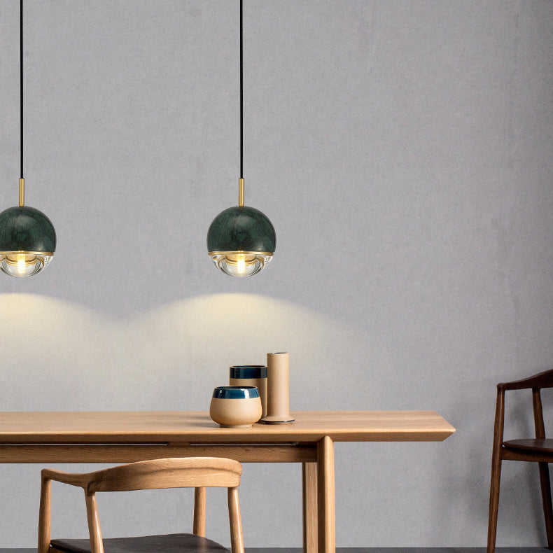 Marble Kit de lampe suspendue en marbre One Head Copper pour salle à manger de chambre à coucher
