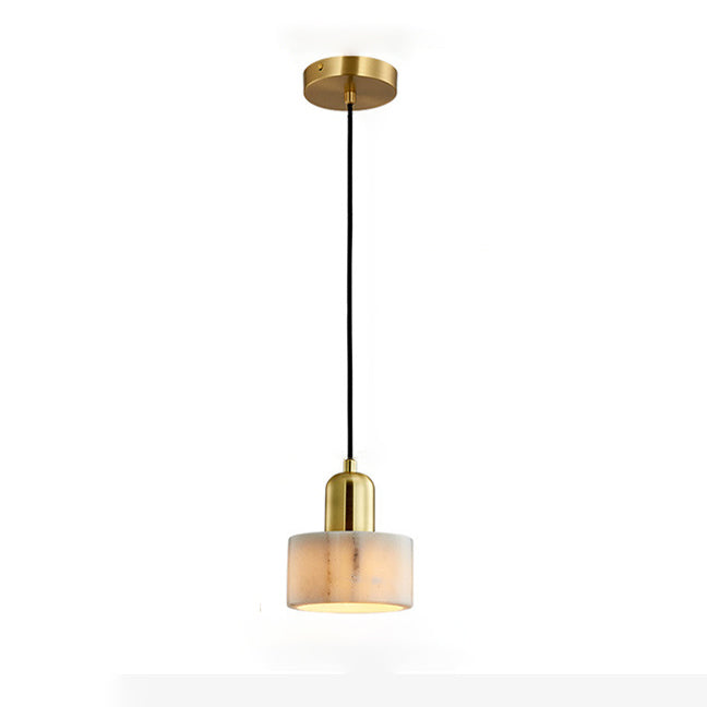 Marble Contemporary One Head Copper Hanging Lamp Kit for Bedroom Dinning Room