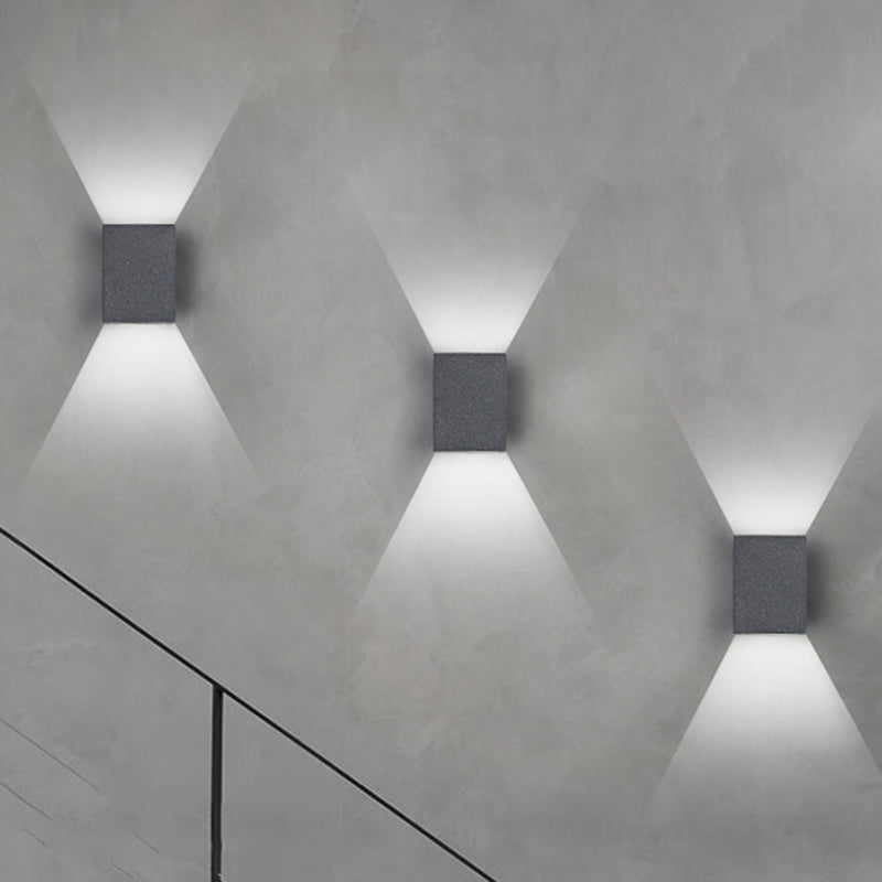 Cuboid Wall Light Fixture Modern 1-Light Wall Mounted Lamp with Cement Shade for Aisle