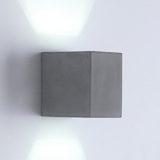 Cuboid Wall Light Fixture Modern 1-Light Wall Mounted Lamp with Cement Shade for Aisle