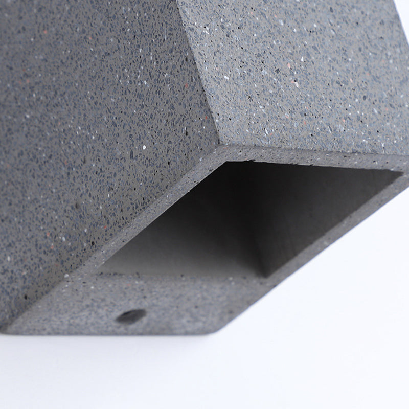 Cuboid Wall Light Fixture Modern 1-Light Wall Mounted Lamp with Cement Shade for Aisle