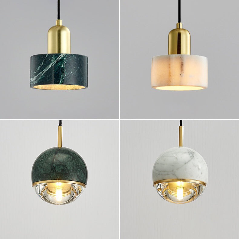 Contemporary Simple One-blub Marble Pendant Light for Bedroom Dinning Room