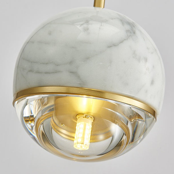 Contemporary Simple One-blub Marble Pendant Light for Bedroom Dinning Room