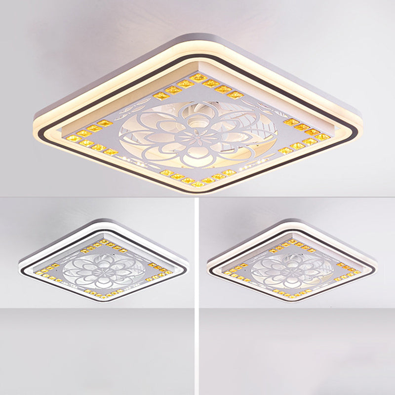 Geometrische Metalllüfterlampe moderne weiße LED -LED -Leuchte für Schlafzimmer