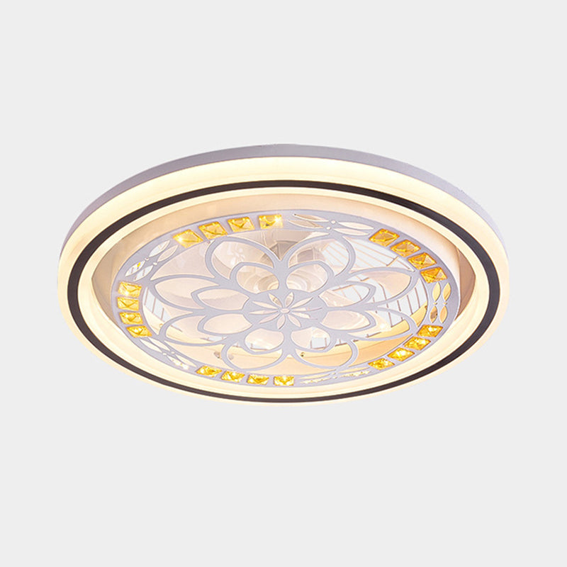 Geometrische Metalllüfterlampe moderne weiße LED -LED -Leuchte für Schlafzimmer