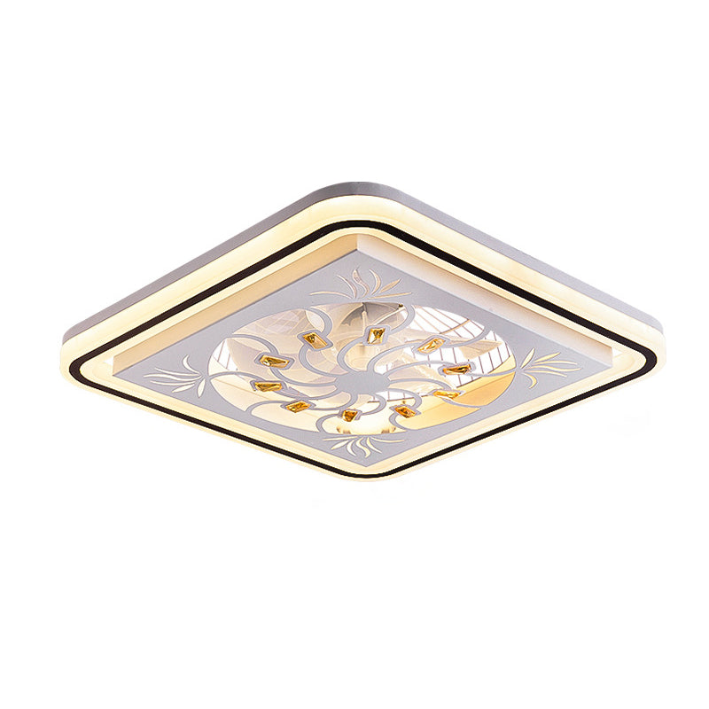 Geometrische Metalllüfterlampe moderne weiße LED -LED -Leuchte für Schlafzimmer