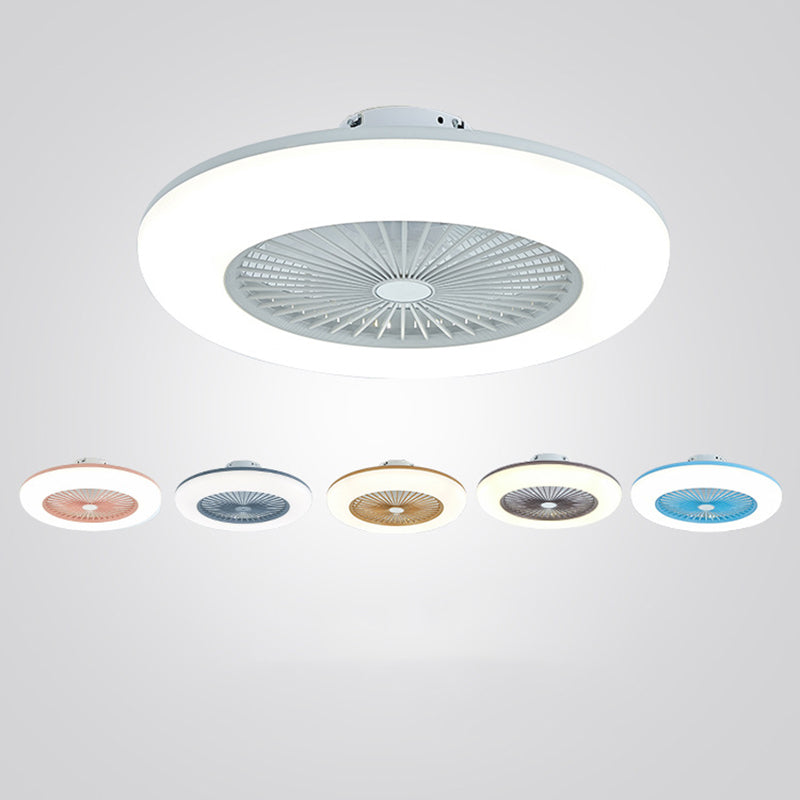 Kreisförmige Wohnheimzimmer LED Deckenlüfter Beleuchtung Metallmakaron unsichtbarer Blüterhalterung