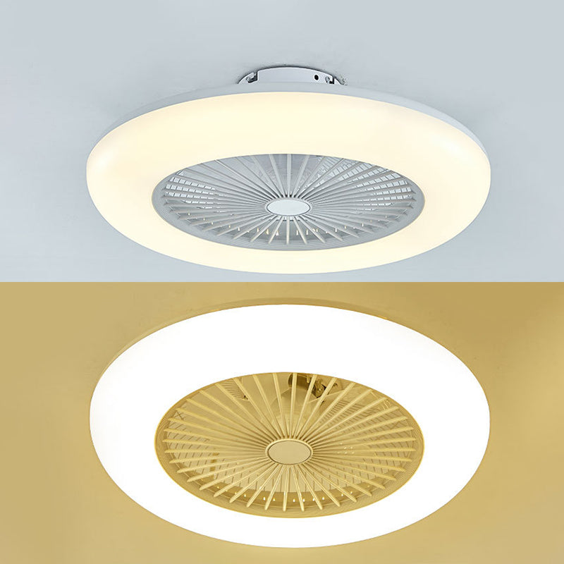 Kreisförmige Wohnheimzimmer LED Deckenlüfter Beleuchtung Metallmakaron unsichtbarer Blüterhalterung