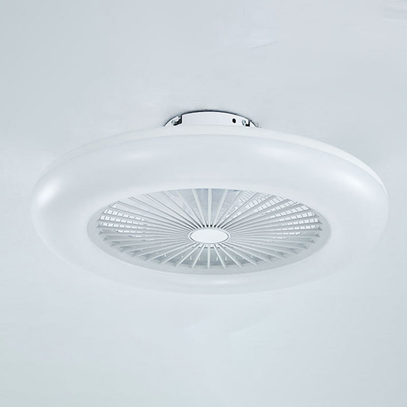 Schlafzimmer LED -Deckenlüftungslampe Makkaronstil Semi -Flush -Licht mit kreisförmiger Acrylschatten