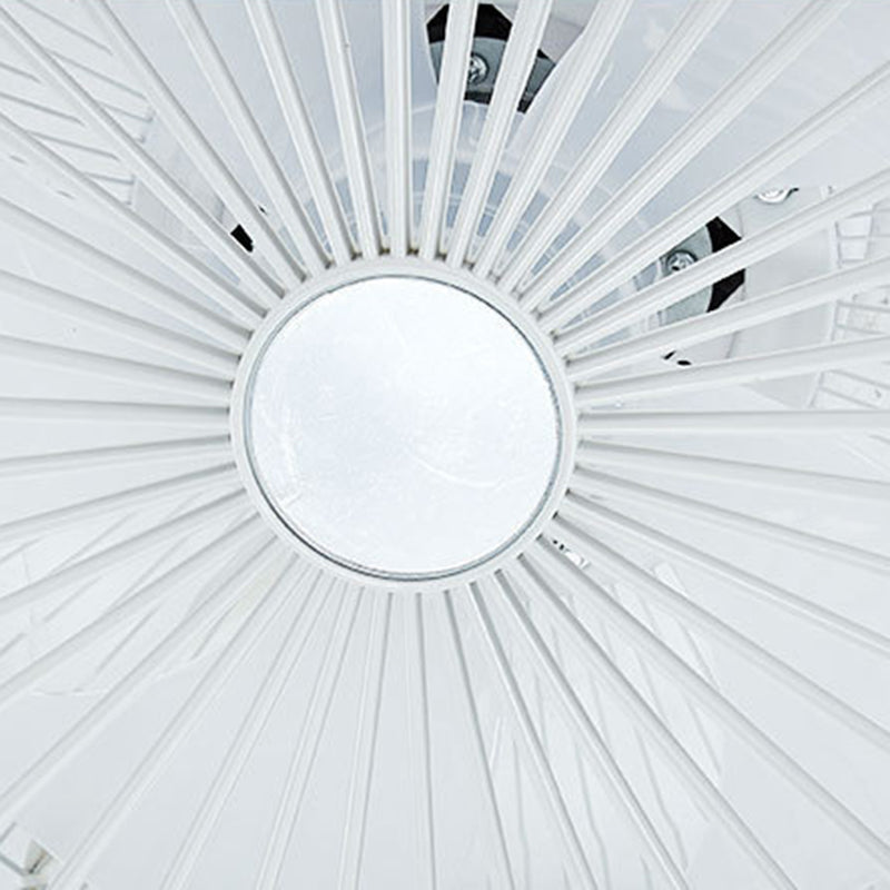 Schlafzimmer LED -Deckenlüftungslampe Makkaronstil Semi -Flush -Licht mit kreisförmiger Acrylschatten
