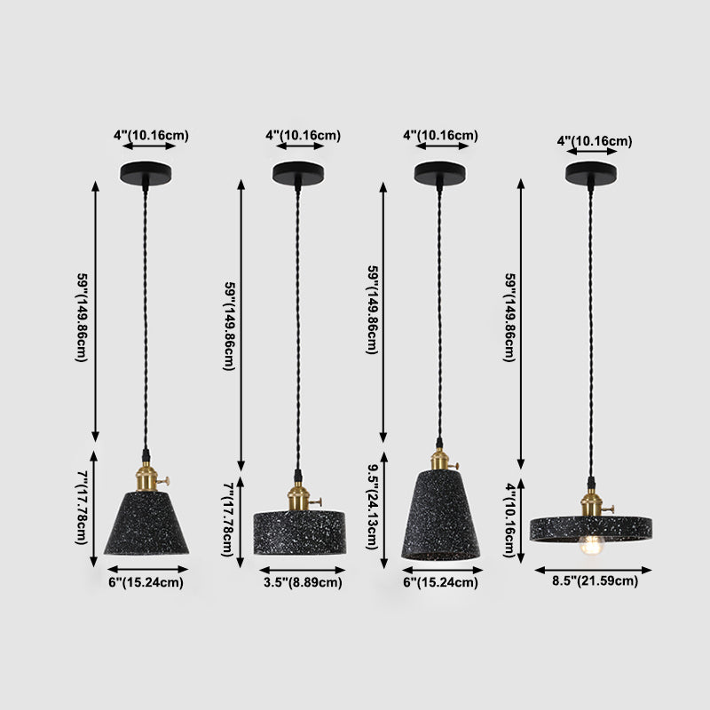 Éclairage de pendentif de ciment à tête simple simple contemporain pour salle d'étude de bar