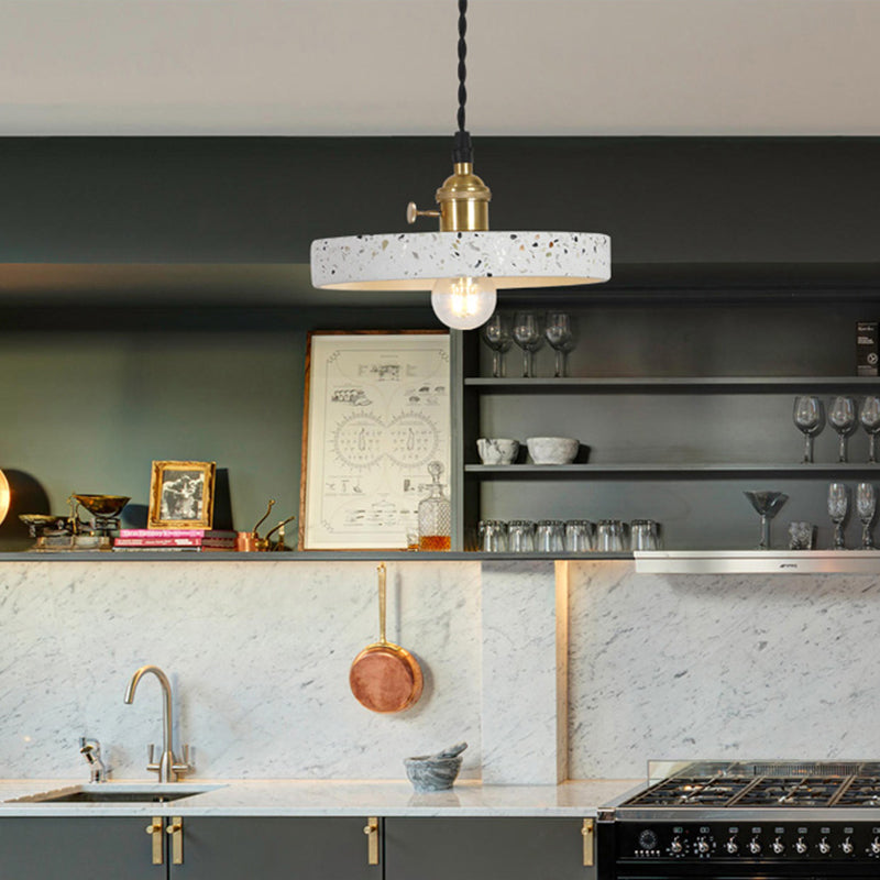 Éclairage de pendentif de ciment à tête simple simple contemporain pour salle d'étude de bar