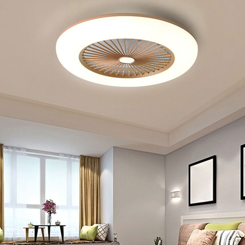 Acrylrad -förmiges halb Flush Light Makkaronstil LED -Deckenventilator Licht für Schlafzimmer