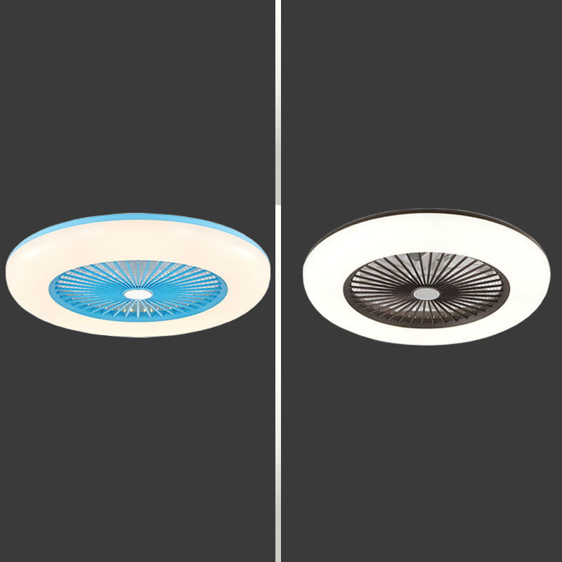 Acrylrad -förmiges halb Flush Light Makkaronstil LED -Deckenventilator Licht für Schlafzimmer