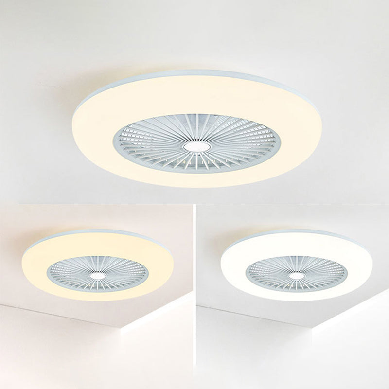 Acrylrad -förmiges halb Flush Light Makkaronstil LED -Deckenventilator Licht für Schlafzimmer
