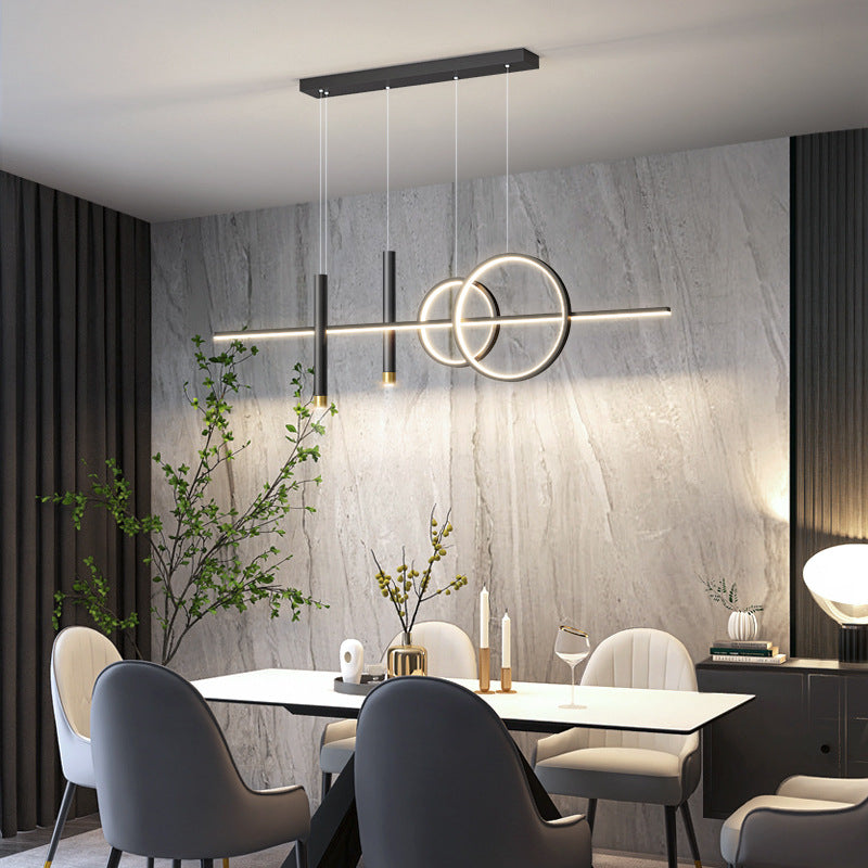 Linear Island Pendant Light Modern Style LED Metal Island Ceiling Light for Dinning Room