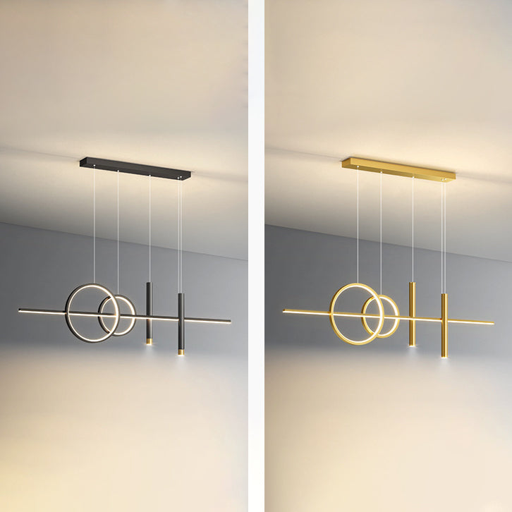 Linear Island Pendant Light Modern Style LED Metal Island Ceiling Light for Dinning Room
