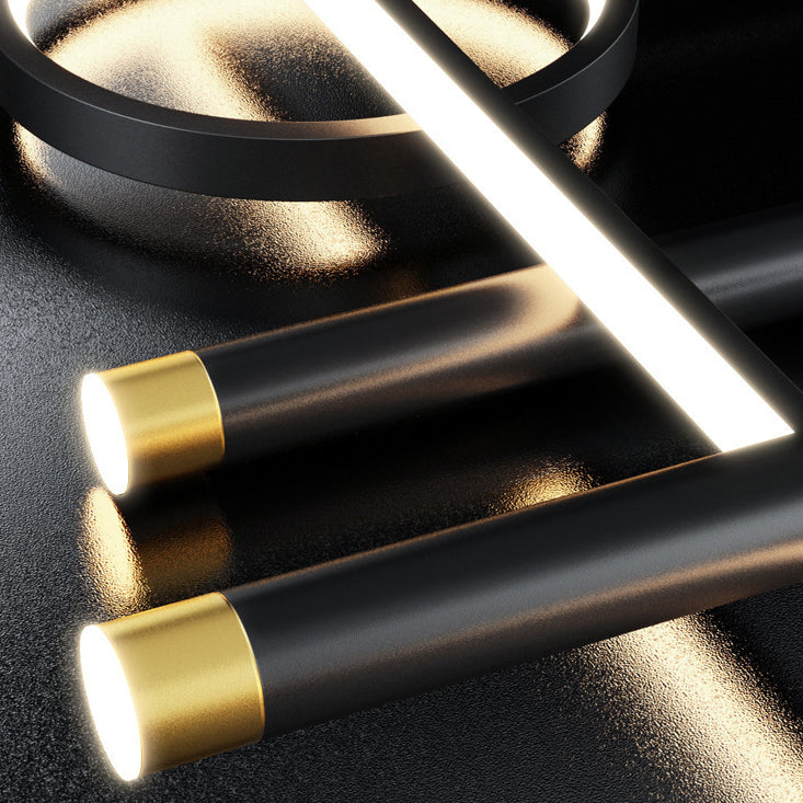 Linear Island Pendant Light Modern Style LED Metal Island Ceiling Light for Dinning Room