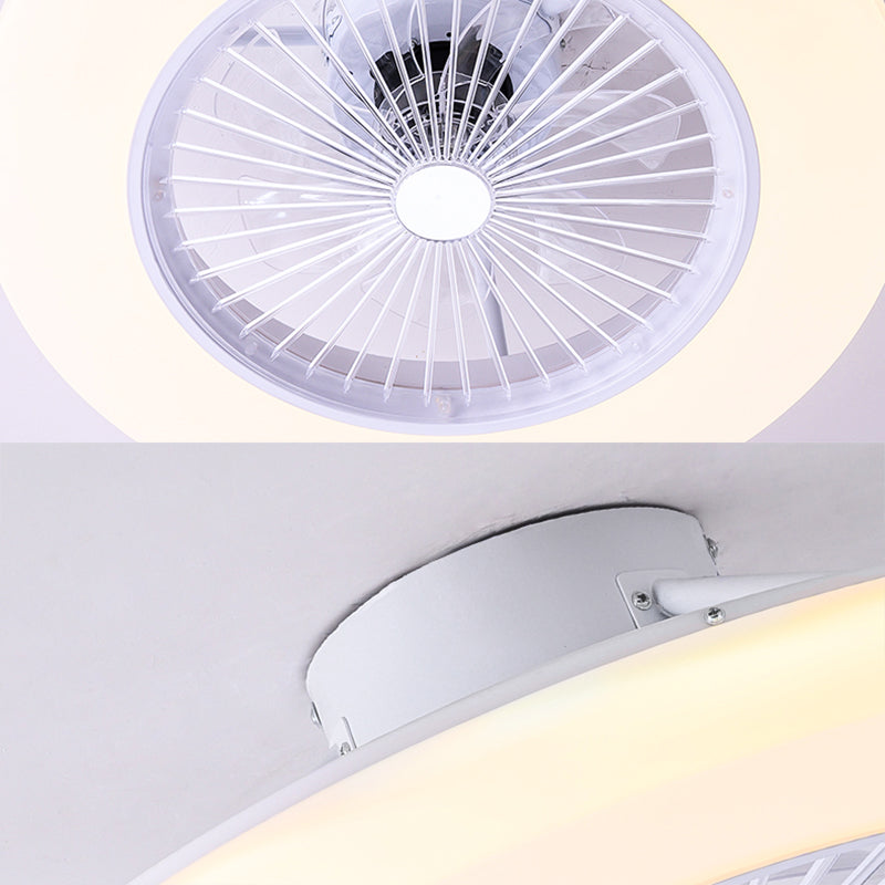 Gerade geschnittene runde Lüfterlampe Einfachheit Acryl-Esszimmer LED Semi Flush Light