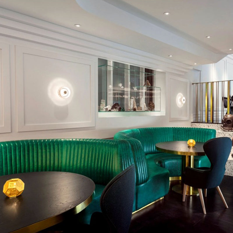 Bowl Wall Light Fixture Modern 1-Light White Wall Mounted Lamp for Restaurant