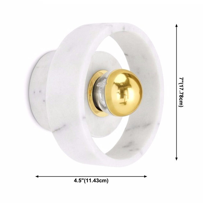 Bowl Wall Light Fixture Modern 1-Light White Wall Mounted Lamp for Restaurant