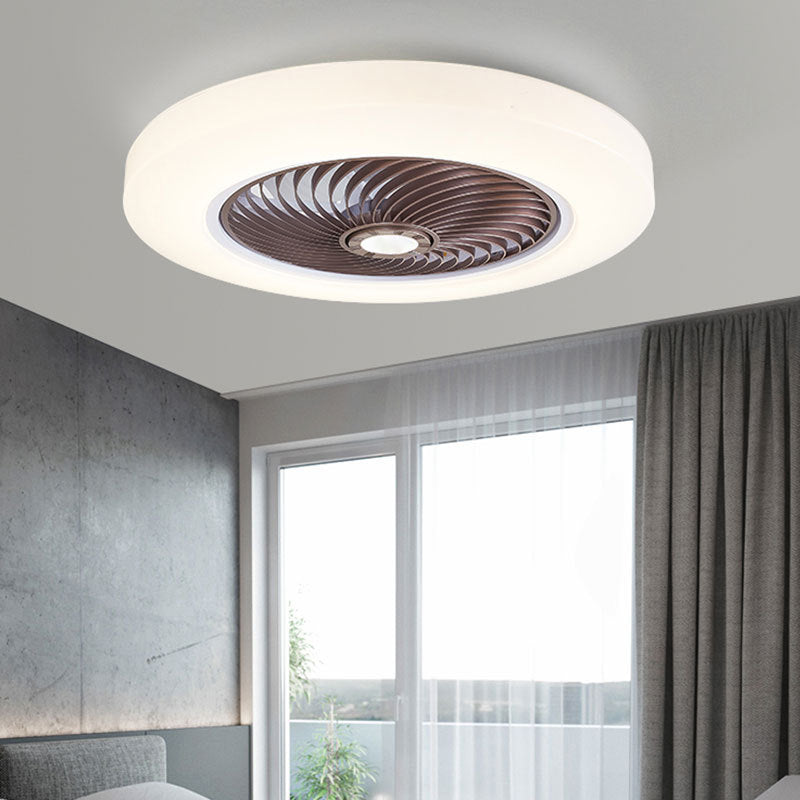 Makkaronstil Rundlüfter Lüfter Licht Acryl Schlafzimmer LED Semi Flush Mount Leuchte