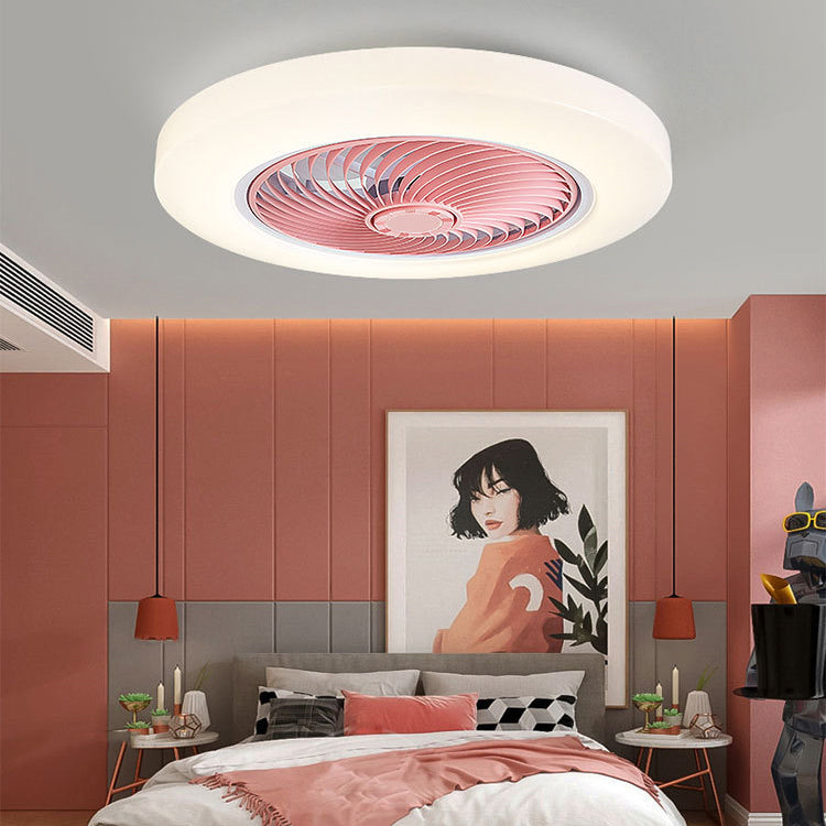 Makkaronstil Rundlüfter Lüfter Licht Acryl Schlafzimmer LED Semi Flush Mount Leuchte