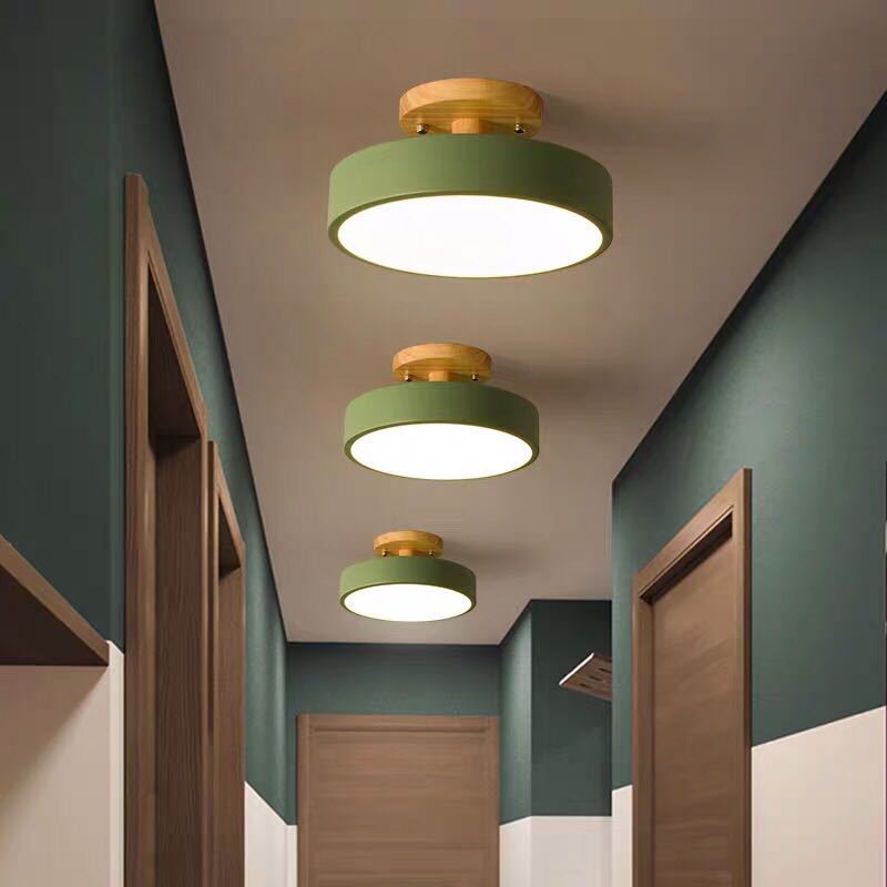 Ronde semi-inbouwlamp Macaron acryl plafondmontage kroonluchter voor slaapkamer