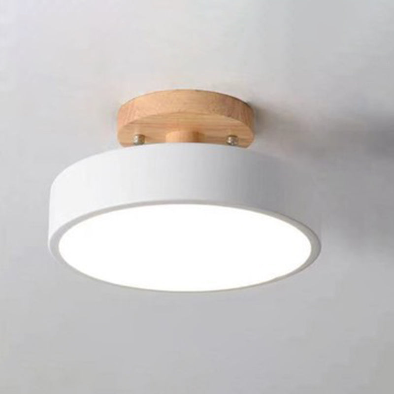 Ronde semi-inbouwlamp Macaron acryl plafondmontage kroonluchter voor slaapkamer
