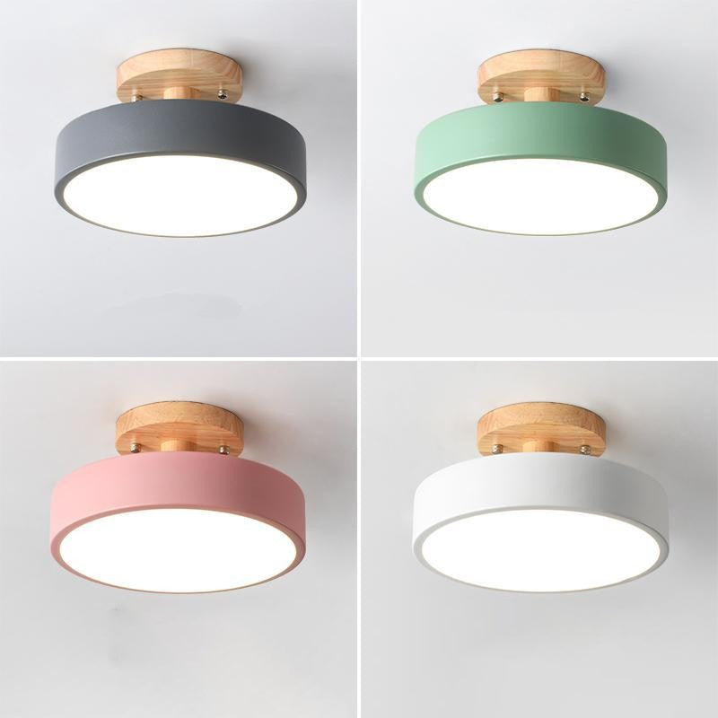 Ronde semi-inbouwlamp Macaron acryl plafondmontage kroonluchter voor slaapkamer