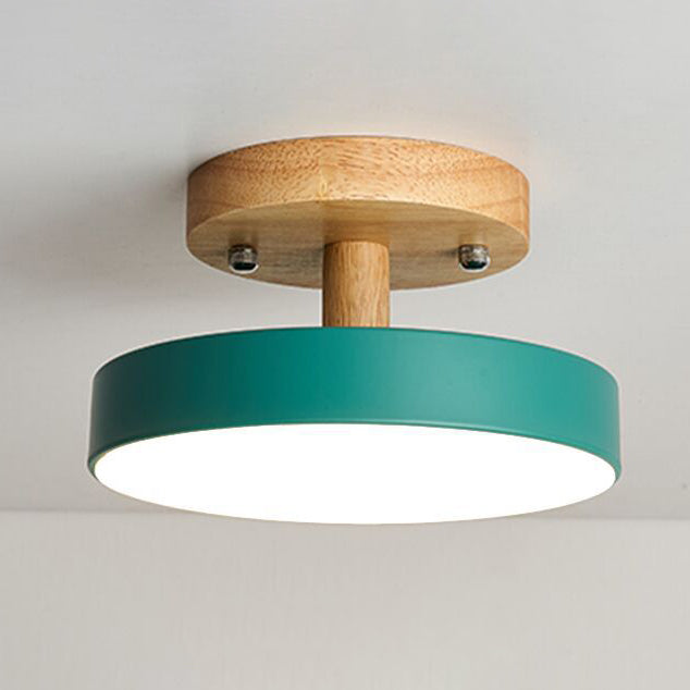 Ronde semi-inbouwlamp Macaron acryl plafondmontage kroonluchter voor slaapkamer